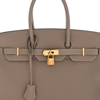 Hermes Togo Horseshoe Birkin 35 Gris Tourterelle Rose Tyrien 12 of 12