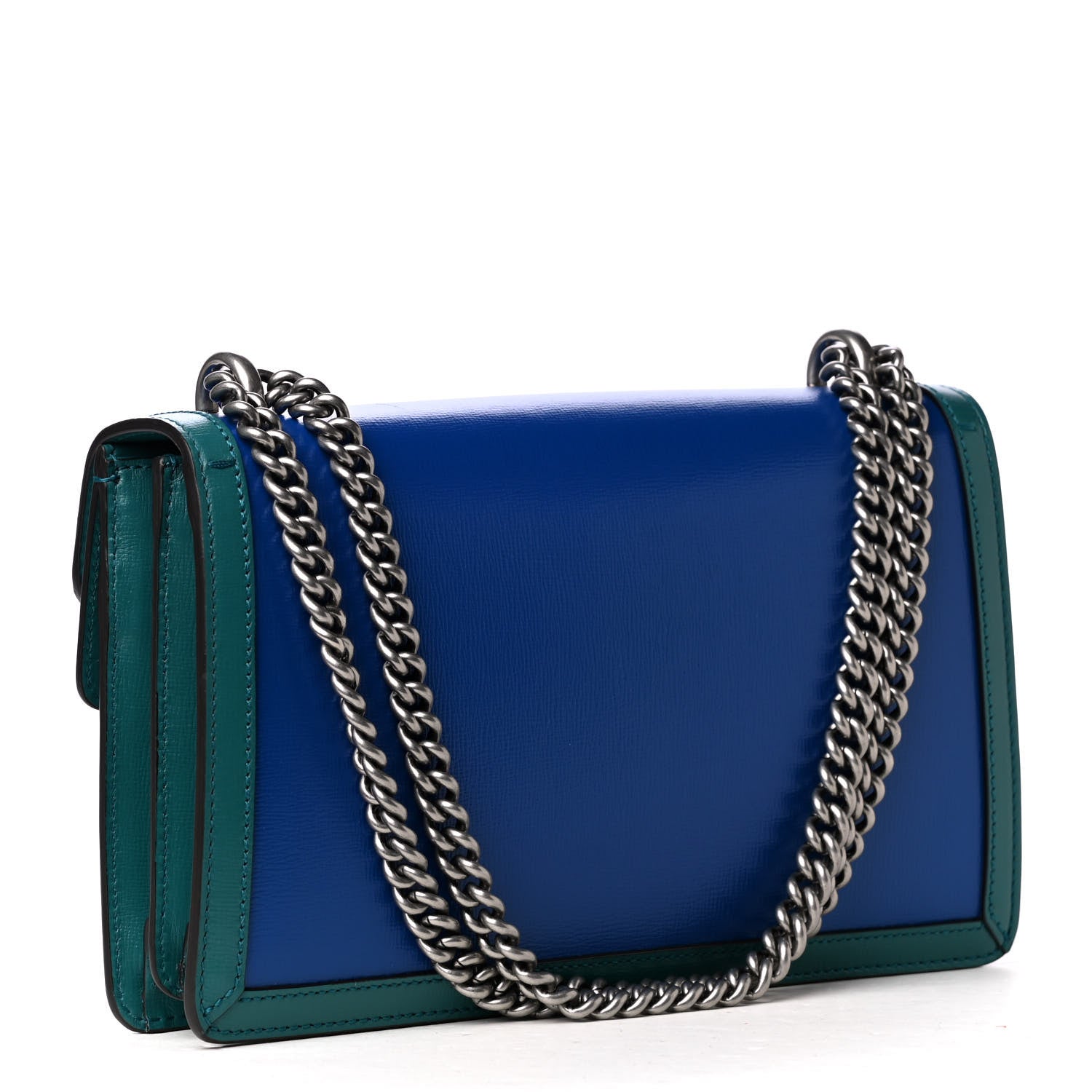 Gucci Azalea Calfskin Enamel Small Dionysus Shoulder Bag Imperial Blue Pavone Off White 2 of 5