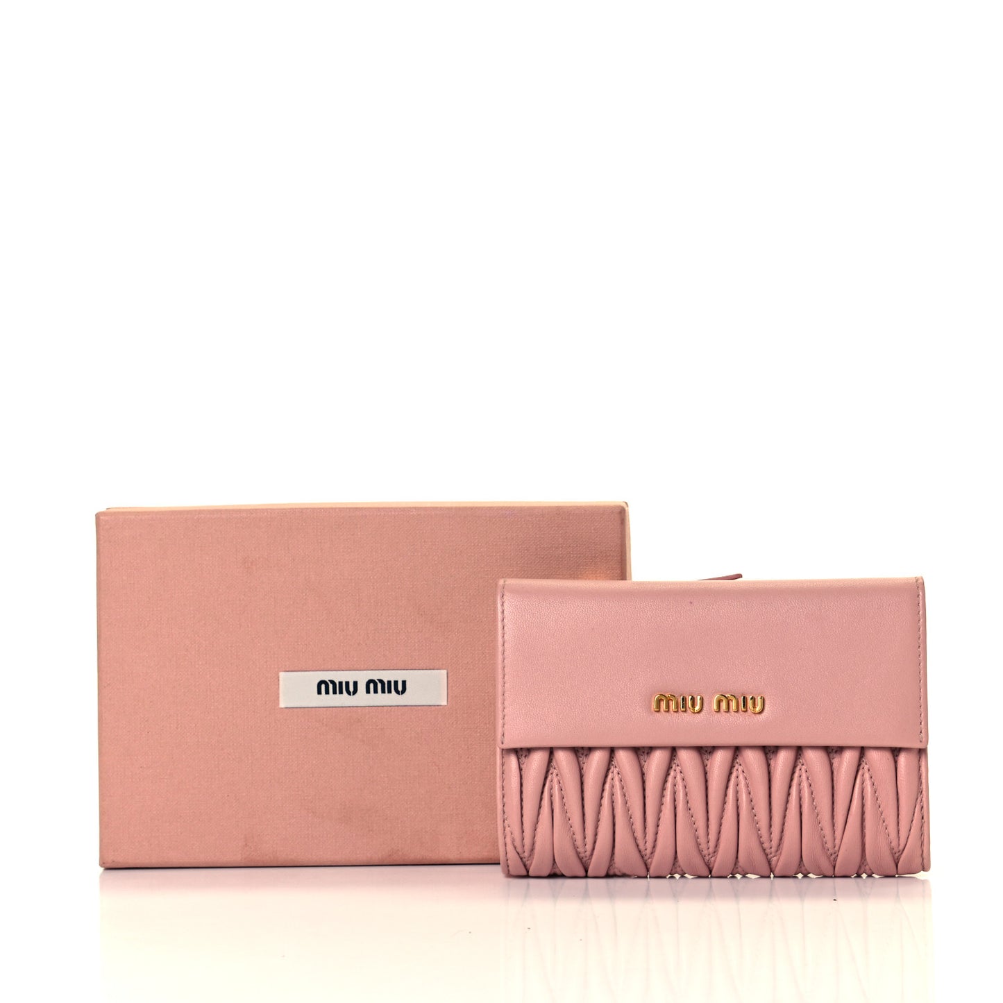 Nappa Matelasse Flap Tri-Fold Wallet Orchidea