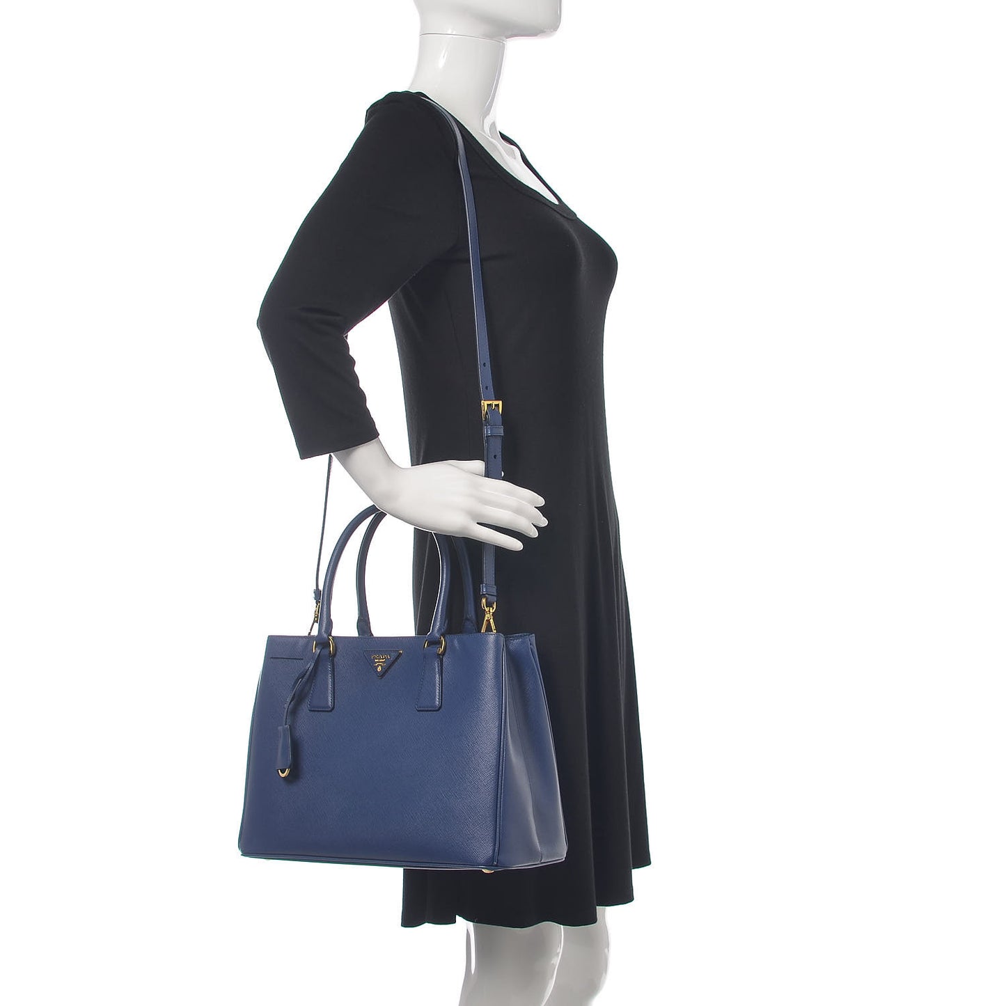 Saffiano Lux Medium Tote Bluette