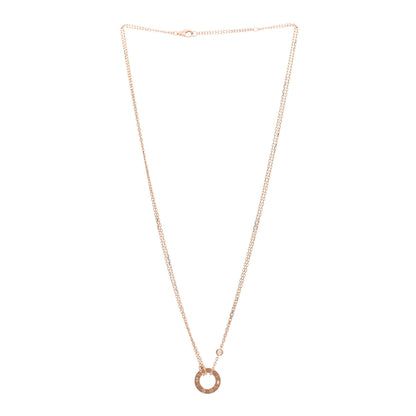 Cartier 18K Pink Gold 2 Diamond LOVE Necklace 3 of 4