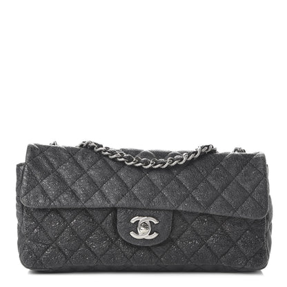 Chanel Crackled Calfskin Quilted East West Flap Black 1 of 10