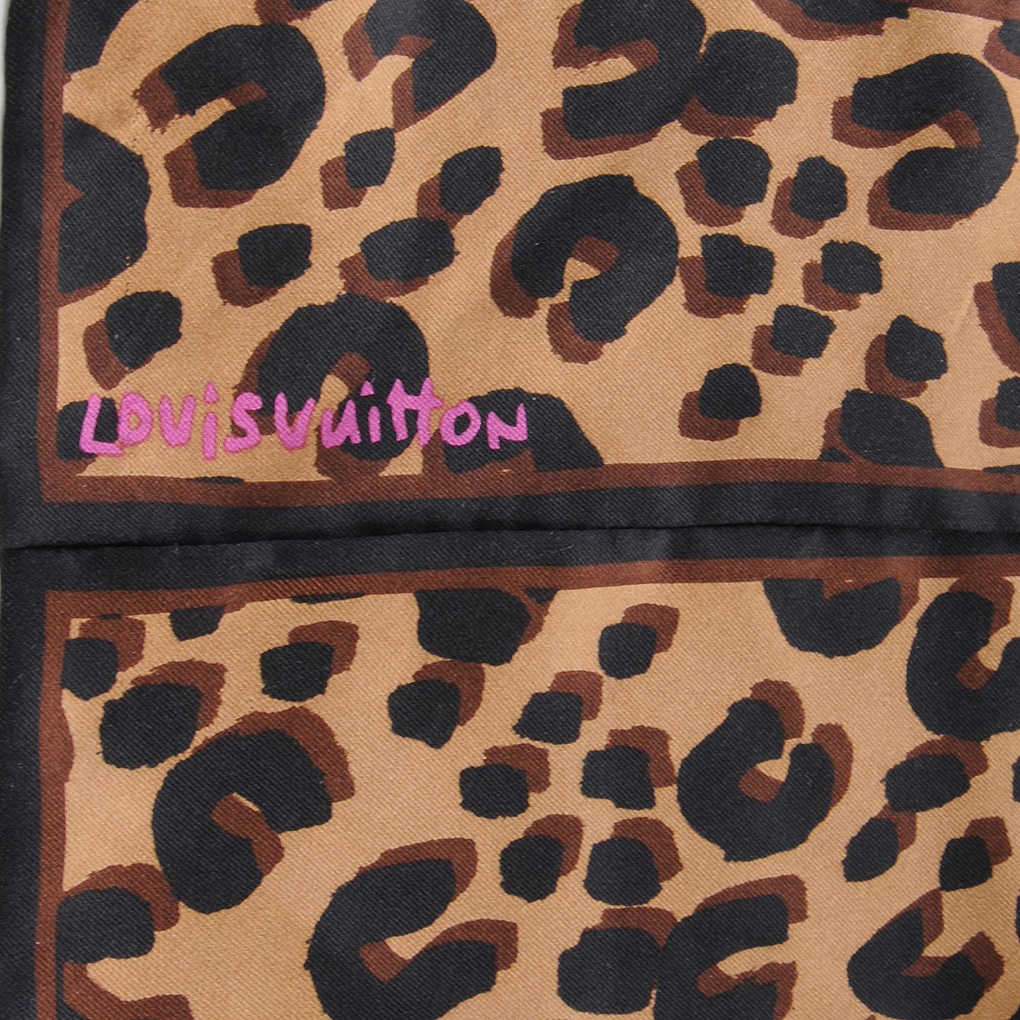 Silk Leopard Bandeau Scarf Marron