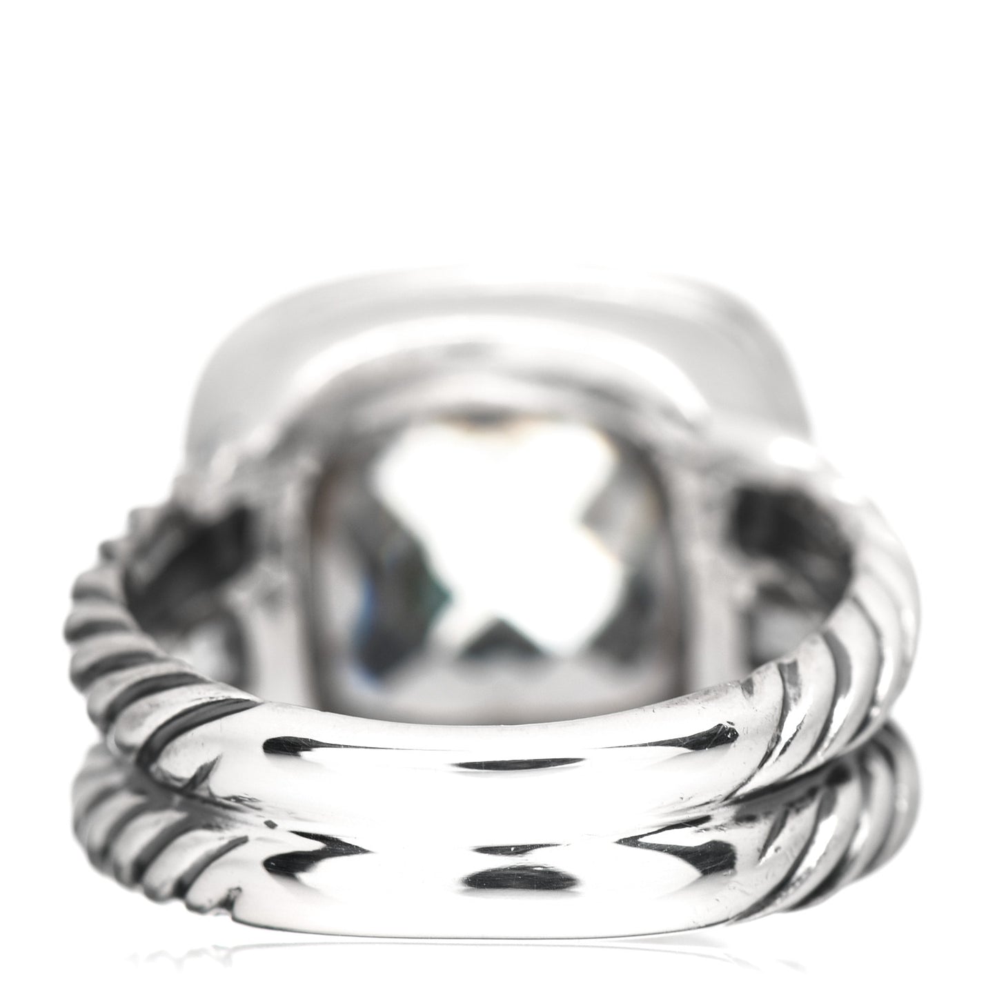 Sterling Silver Diamond Prasiolite 11mm Albion Ring 52 6