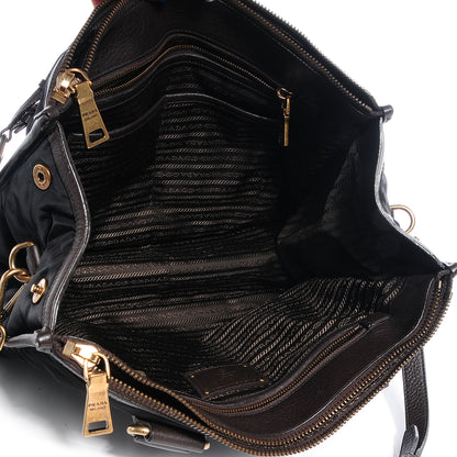 Prada Tessuto Nylon Double Zip Logo Tote Nero Black 5 of 11