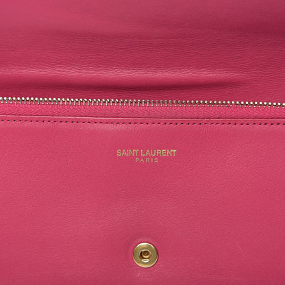 Saint Laurent Calfskin Classic Y Ligne Clutch Fuchsia 5 of 12