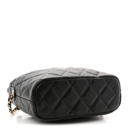 Chanel Caviar Quilted Hobo Clutch With Chain  Black 4 of 11