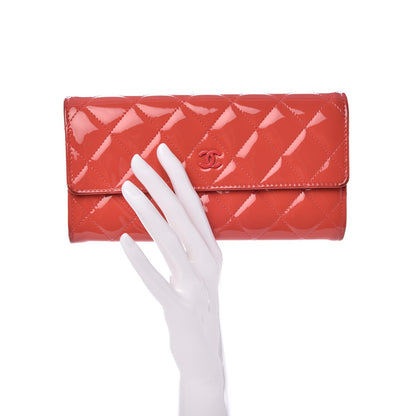 Chanel Patent Calfskin Quilted Large Flap Wallet Dark Pink 2 of 15
