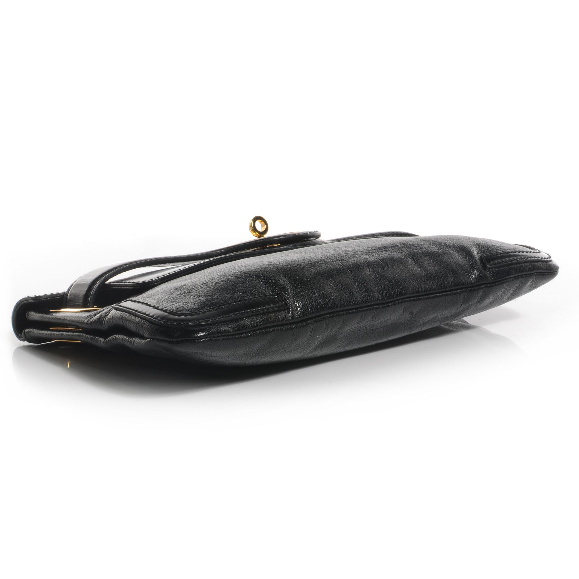 Balenciaga Leather Lune Clutch Black 4 of 7