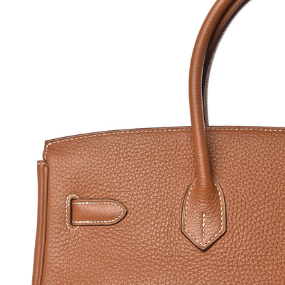 Hermes Taurillon Clemence Birkin 35 Gold 29 of 32