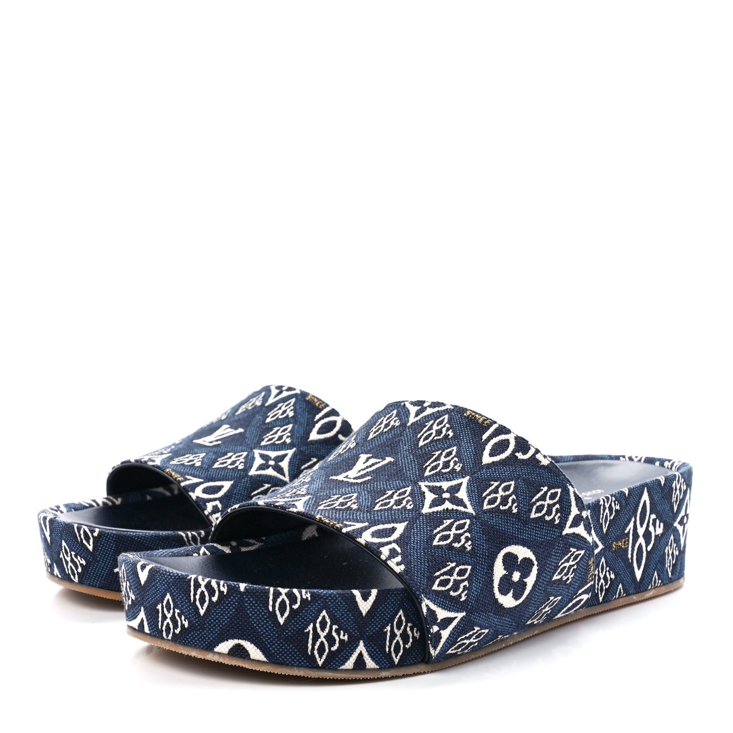 Canvas Since 1854 Jumbo Flatform Mule Sandals 40 Blue