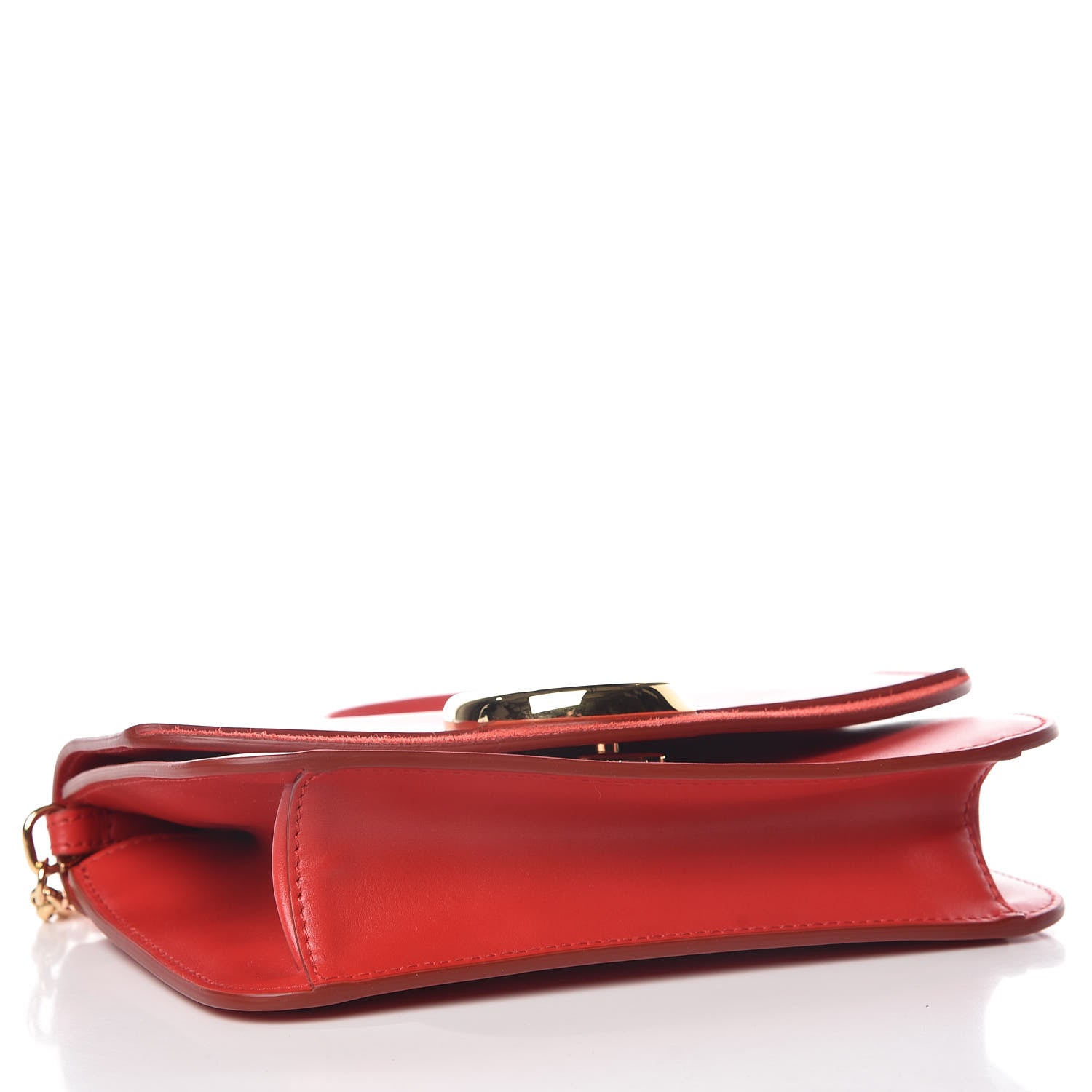 Chloe Calfskin Suede C Clutch With Chain Plaid Red 4 of 9