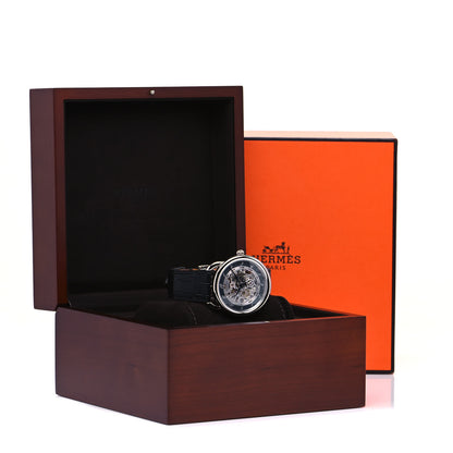 Hermes Stainless Steel Alligator 41mm Arceau Squelette Automatic Watch Noir 5 of 5