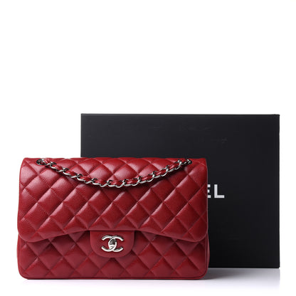 Chanel Caviar Quilted Jumbo Double Flap Red 10 of 10