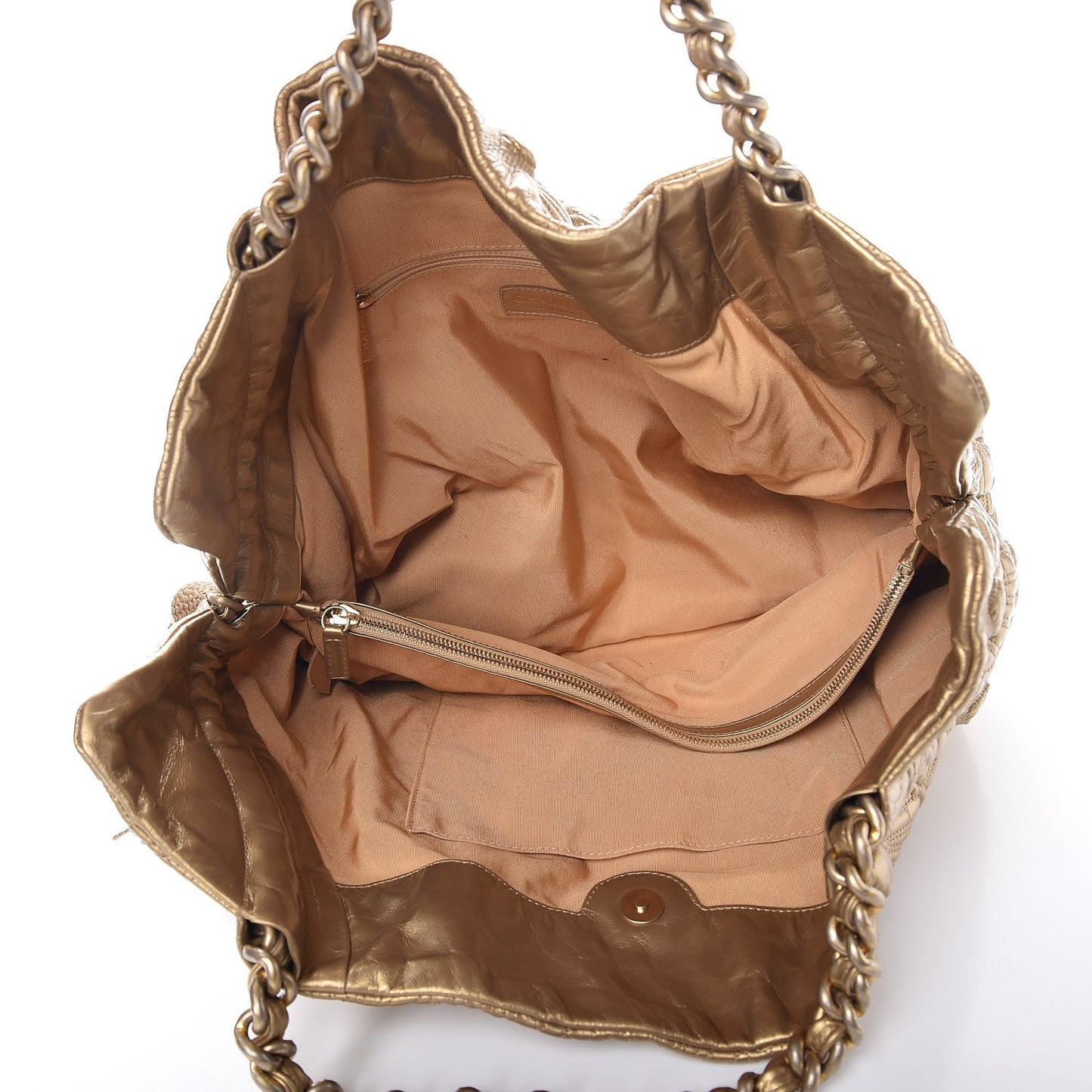Calfskin Embroidered Ca D’Oro Tote Gold