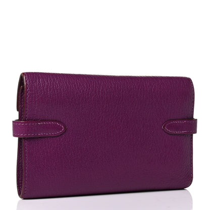 Hermes Chevre Mysore Medium Kelly Wallet Anemone 2 of 8