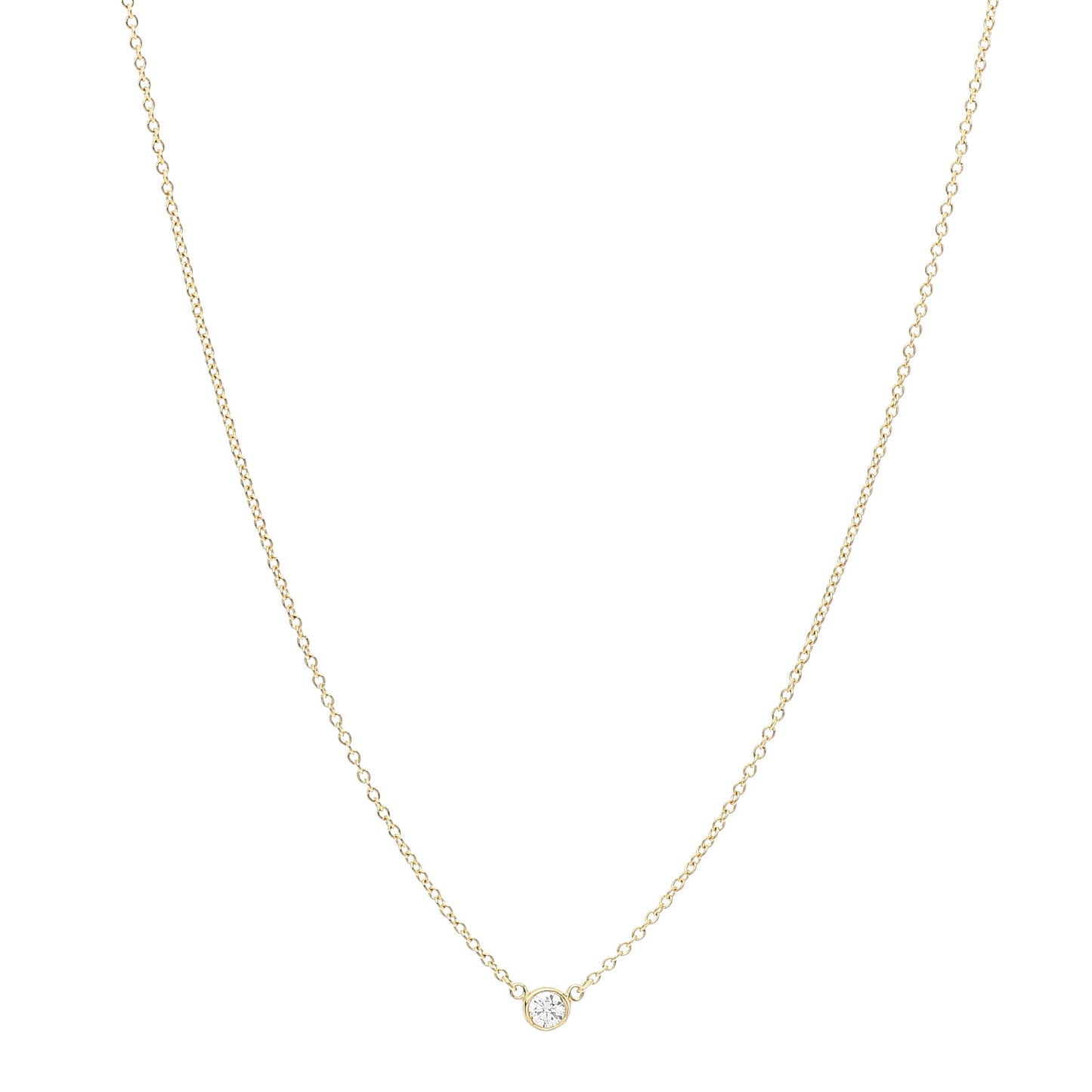 18K Yellow Gold Diamond .08ct Elsa Peretti Diamonds by the Yard Pendant Necklace