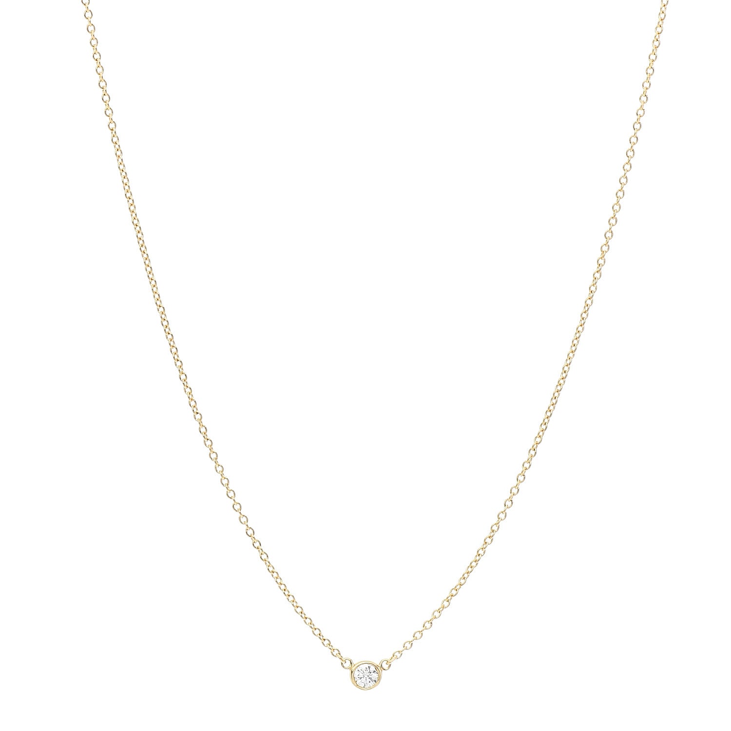 Tiffany 18K Yellow Gold Diamond .08ct Elsa Peretti Diamonds by the Yard Pendant Necklace 1 of 7