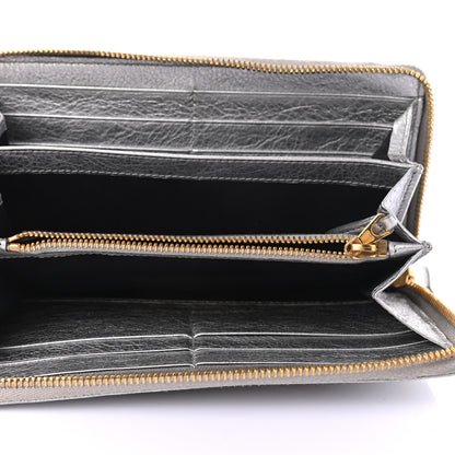 Balenciaga Agneau Giant 12 Gold Hardware Money Wallet Gris Aluminum 4 of 7