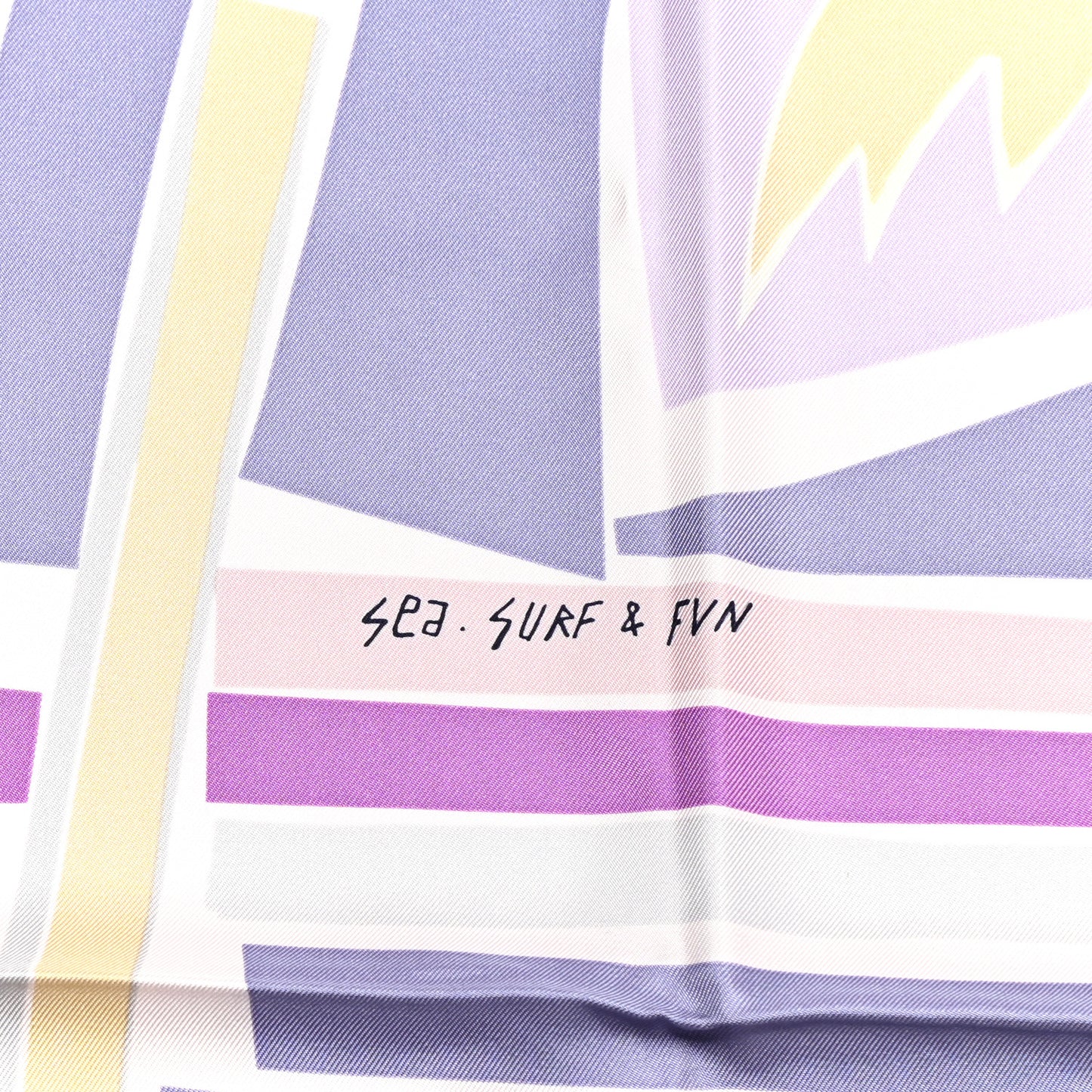 Silk Jersey Sea Surf and Fun Scarf 90 Rose Pale Mauve Jaune Soufre