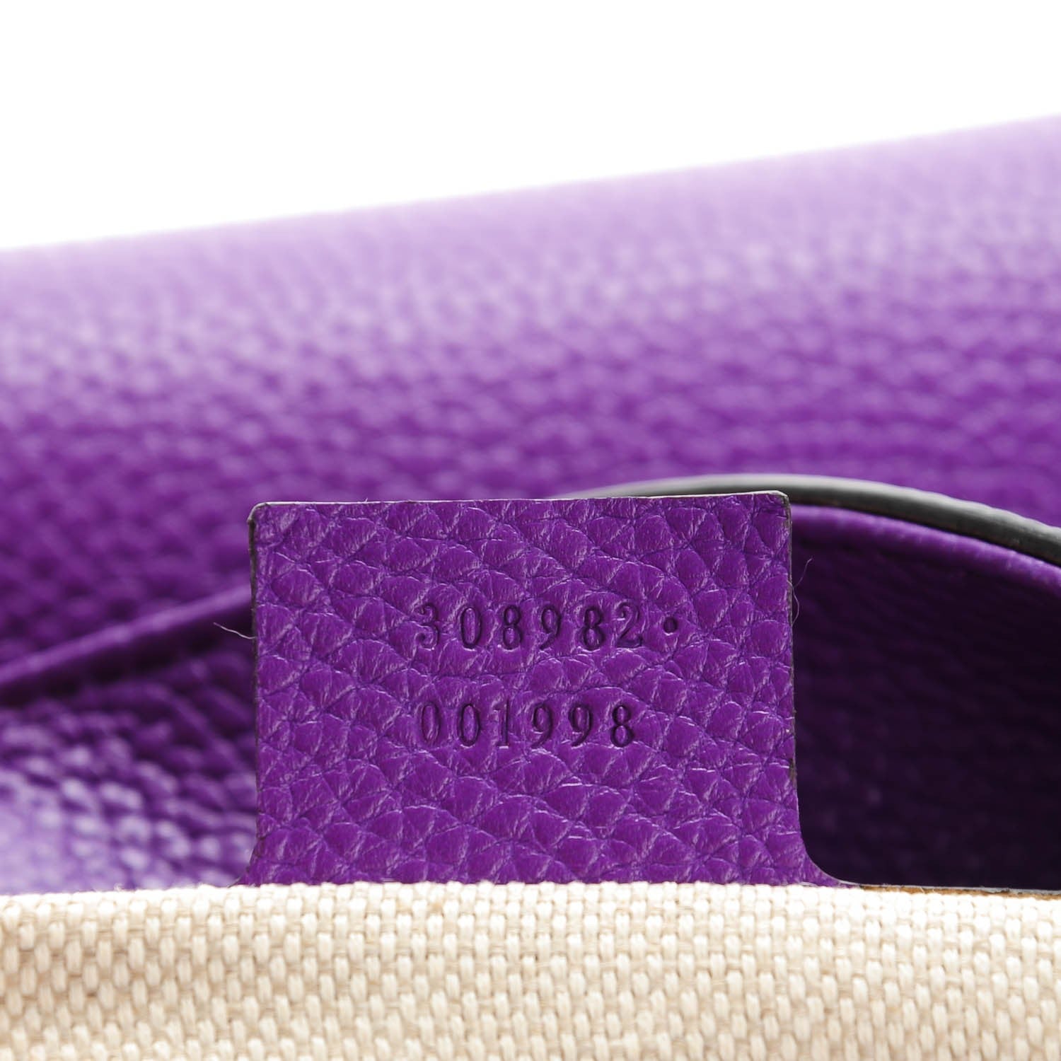 Gucci Pebbled Calfskin Medium Soho Chain Shoulder Bag Shine Purple 7 of 7