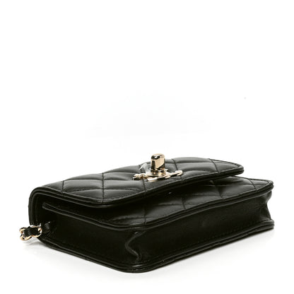 Chanel Lambskin Quilted Trendy CC Card Holder On Chain Black 3 of 4