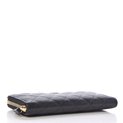 Chanel Caviar Quilted Large Gusset Zip Around Wallet Black 4 of 8