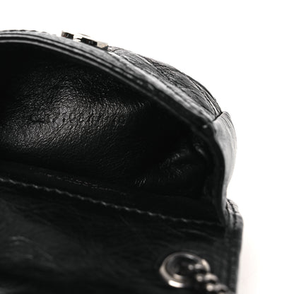 Saint Laurent Crinkled Calfskin Matelasse Monogram Niki Airpods Holder Micro Bag Black 7 of 11