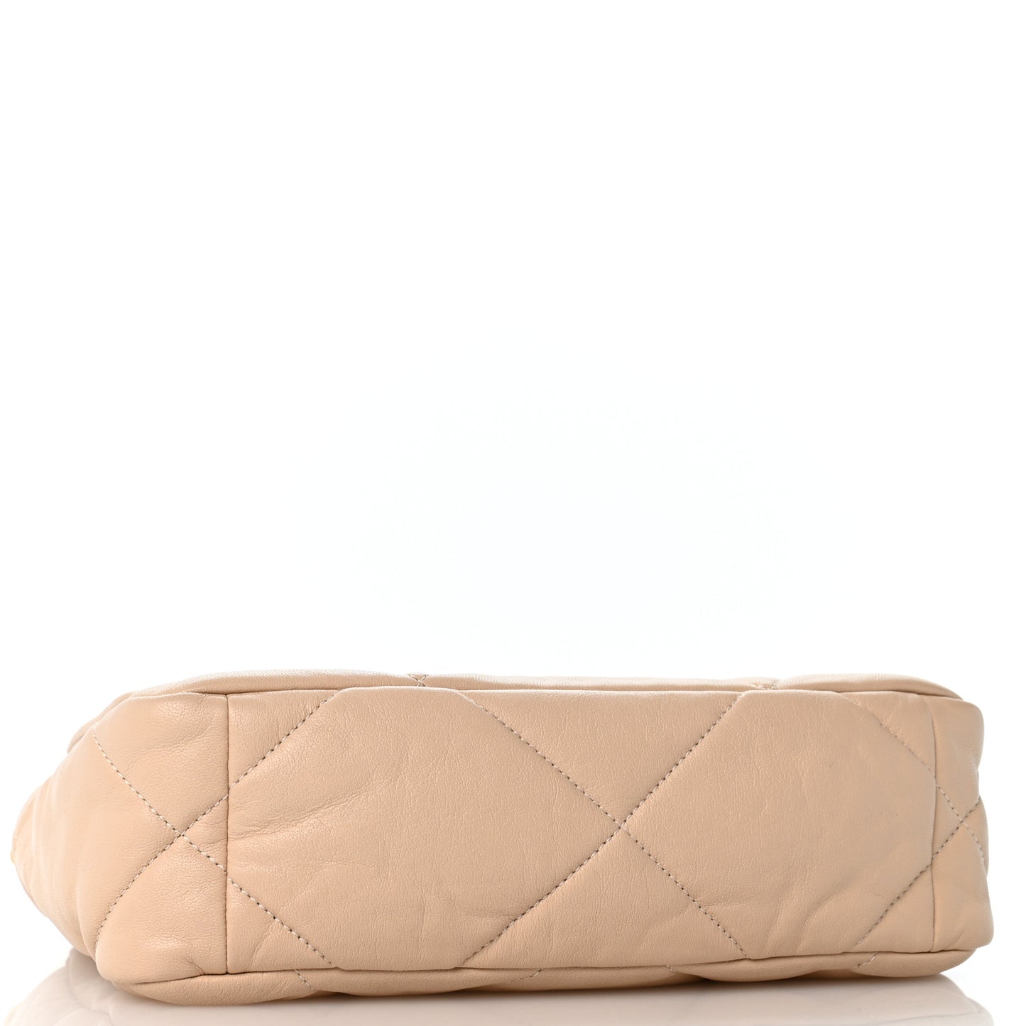 Goatskin Quilted Medium Chanel 19 Flap Light Beige