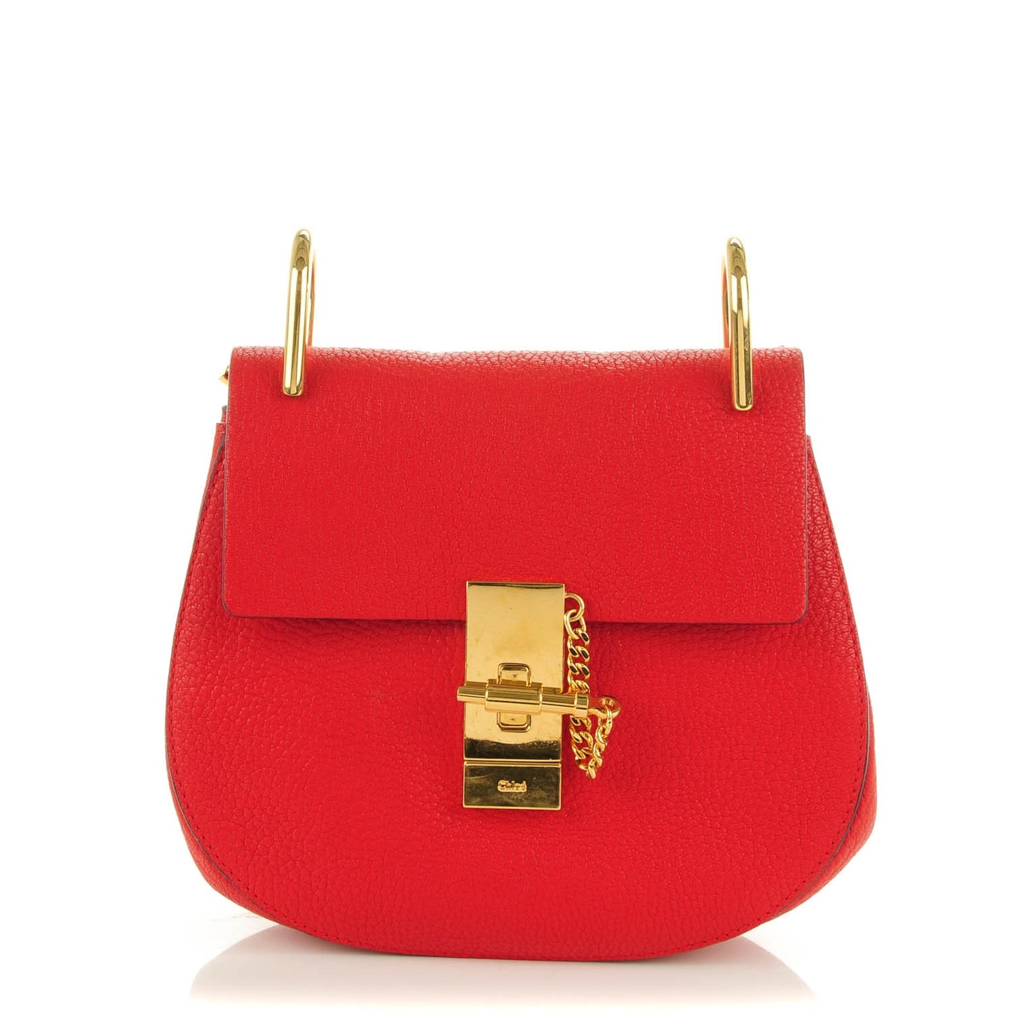 Grained Lambskin Mini Drew Shoulder Bag Plaid Red