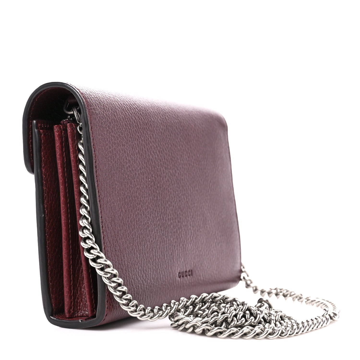 Gucci Dollar Calfskin Crystal Mini Dionysus Chain Wallet Vintage Bordeaux 3 of 11