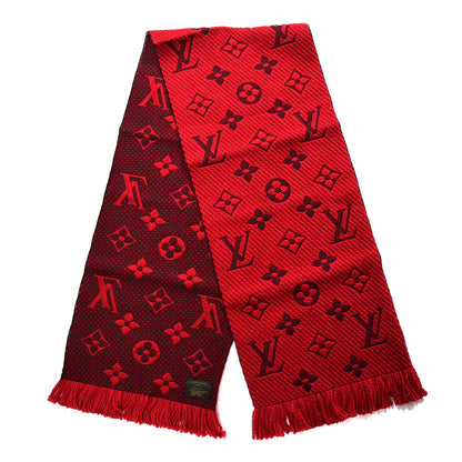 Louis Vuitton Wool Silk Logomania Scarf Rubis 2 of 4