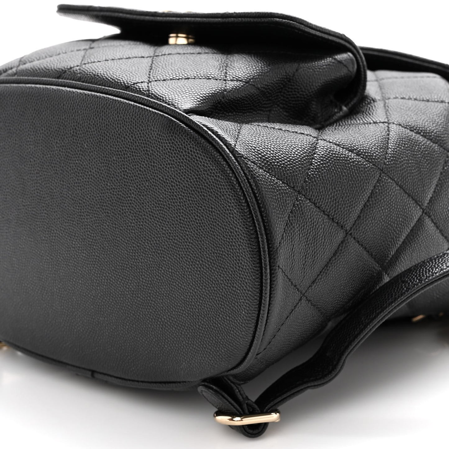 Lambskin Quilted Small Duma Drawstring Backpack Black