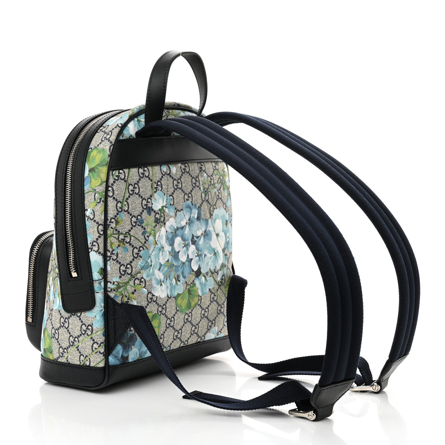 Gucci GG Supreme Monogram Blooms Small Day Backpack Blue 1675306