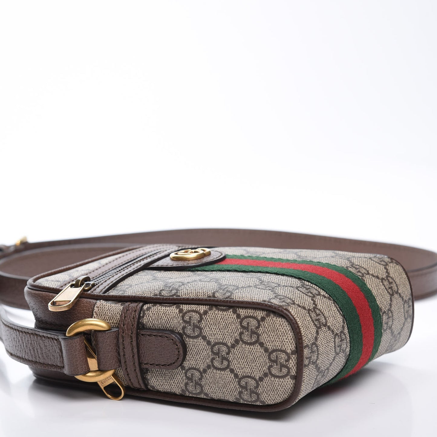 GG Supreme Monogram Web Mini Ophidia Messenger Brown