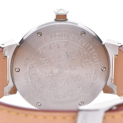 Louis Vuitton Stainless Steel Vachetta 34mm Tambour Quartz Watch Champagne 5 of 9