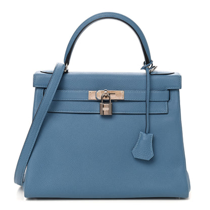 Hermes Togo Kelly Retourne 28 Azur 1 of 10