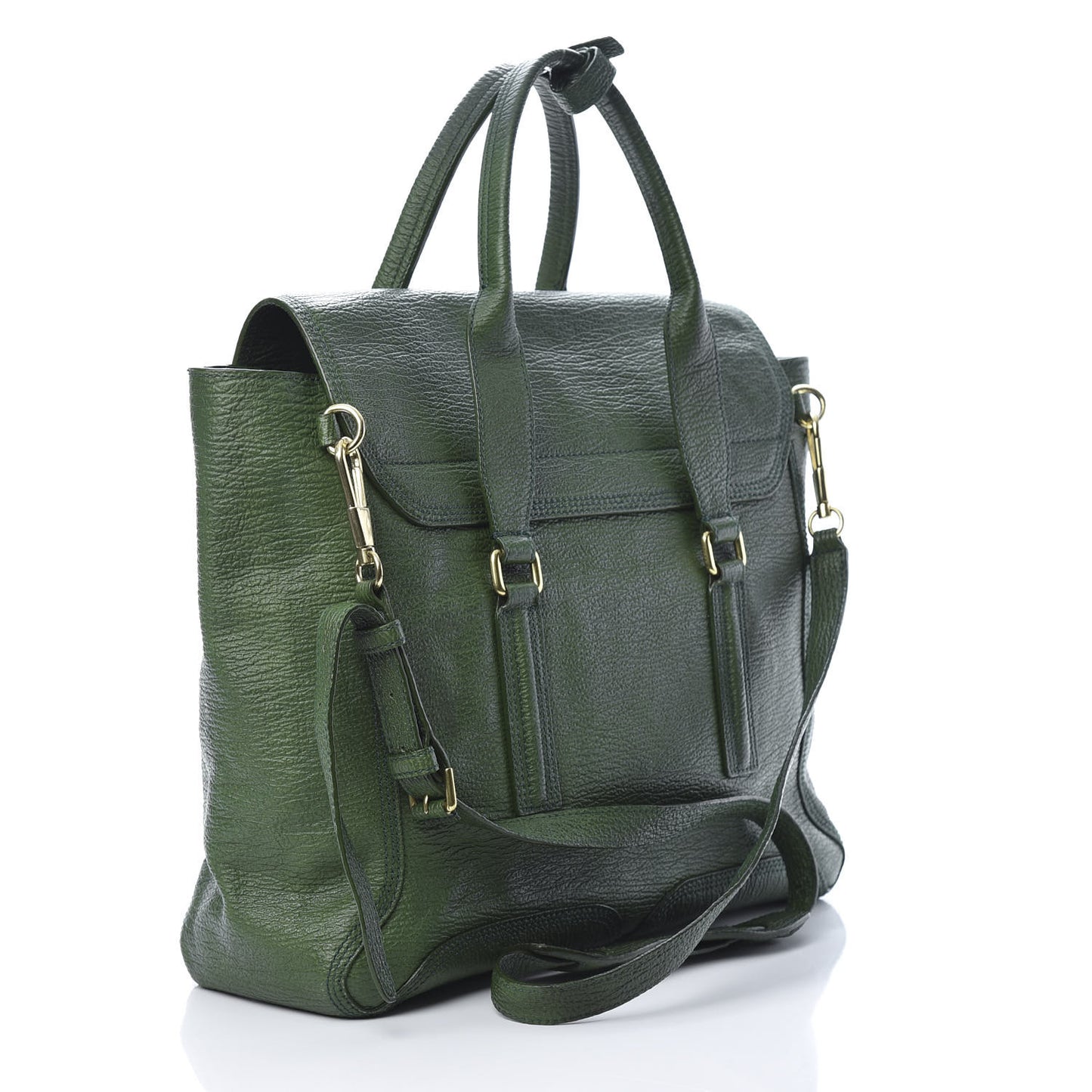 3.1 Textured Calfskin Medium Pashli Satchel Jade