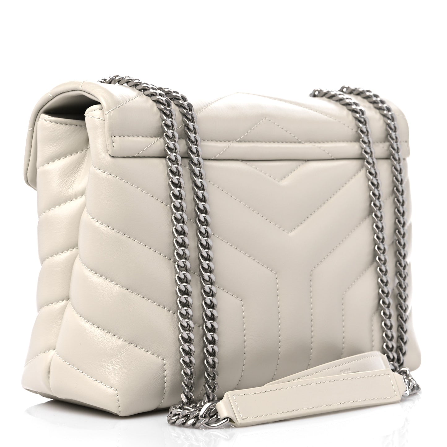 Calfskin Y Quilted Monogram Small Loulou Chain Satchel Crema Soft