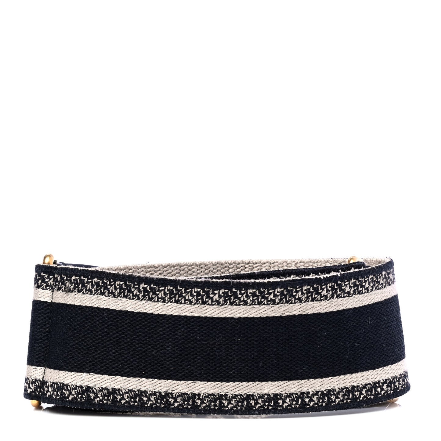 Canvas Embroidered Shoulder Strap Black