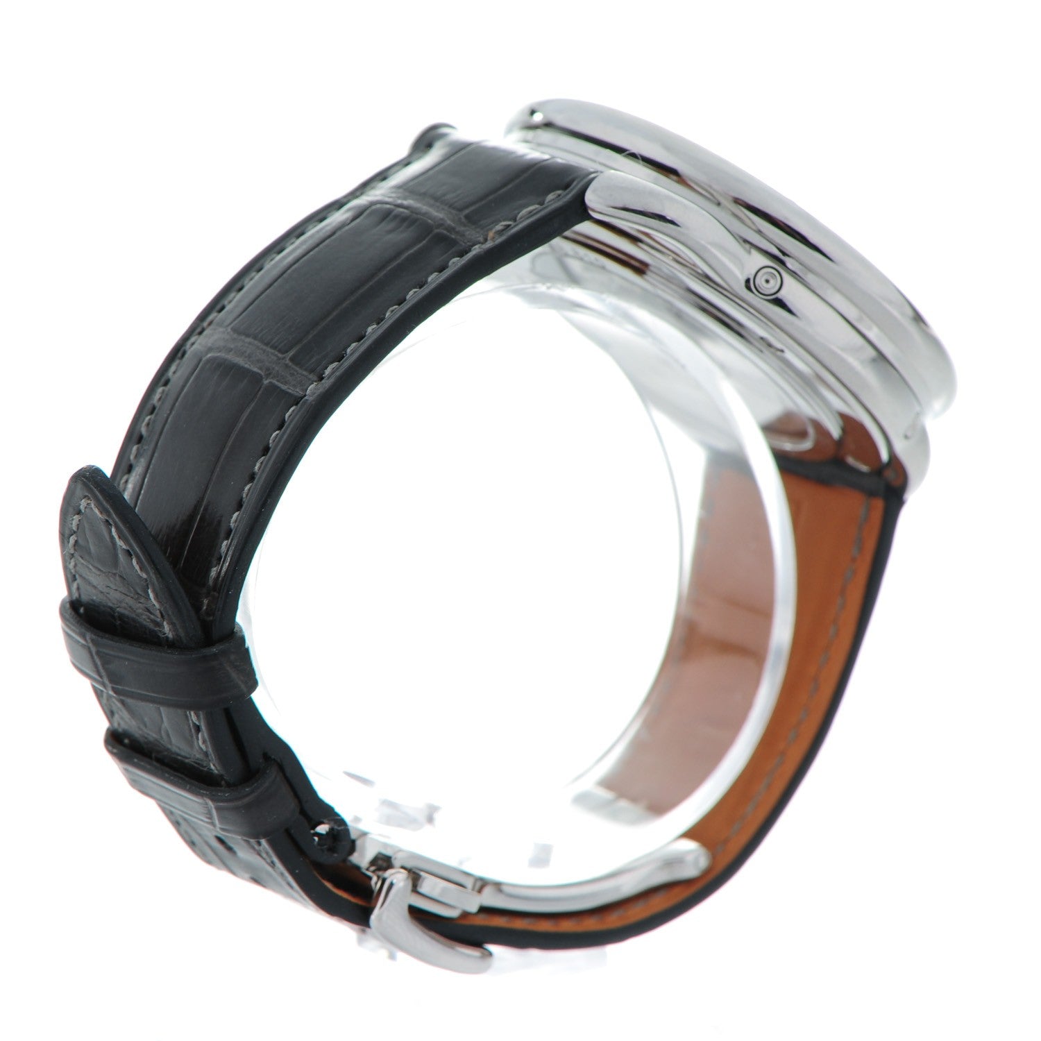 Hermes Stainless Steel Alligator 43mm Arceau Grande Lune Automatic Watch Graphite 5 of 11