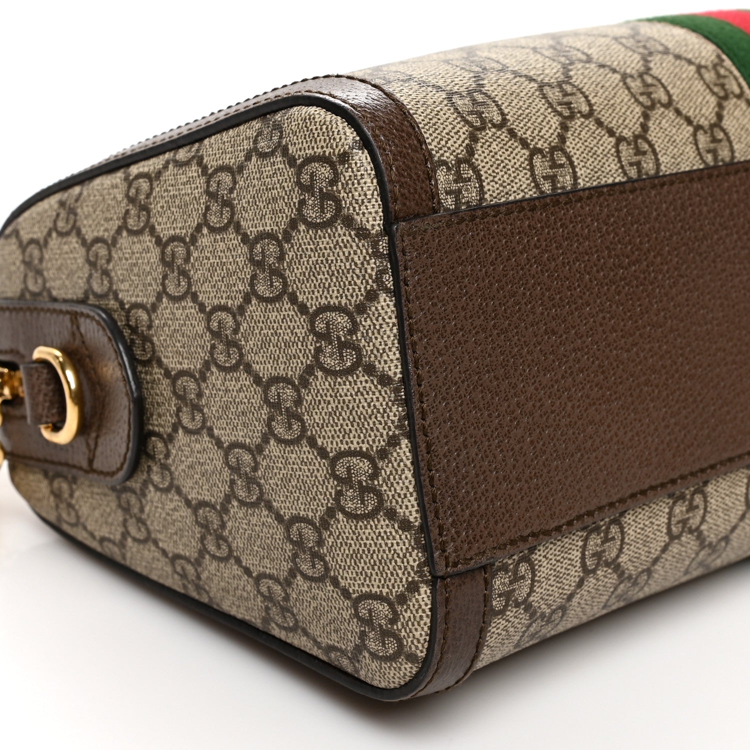 Gucci GG Supreme Monogram Web Medium Ophidia Boston Brown 9 of 10