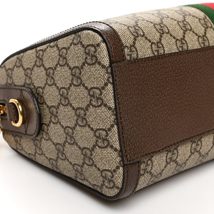 Gucci GG Supreme Monogram Web Medium Ophidia Boston Brown 9 of 10