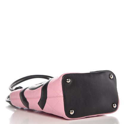 Chanel Calfskin Quilted Small Cambon Tote Pink Black 4 of 11
