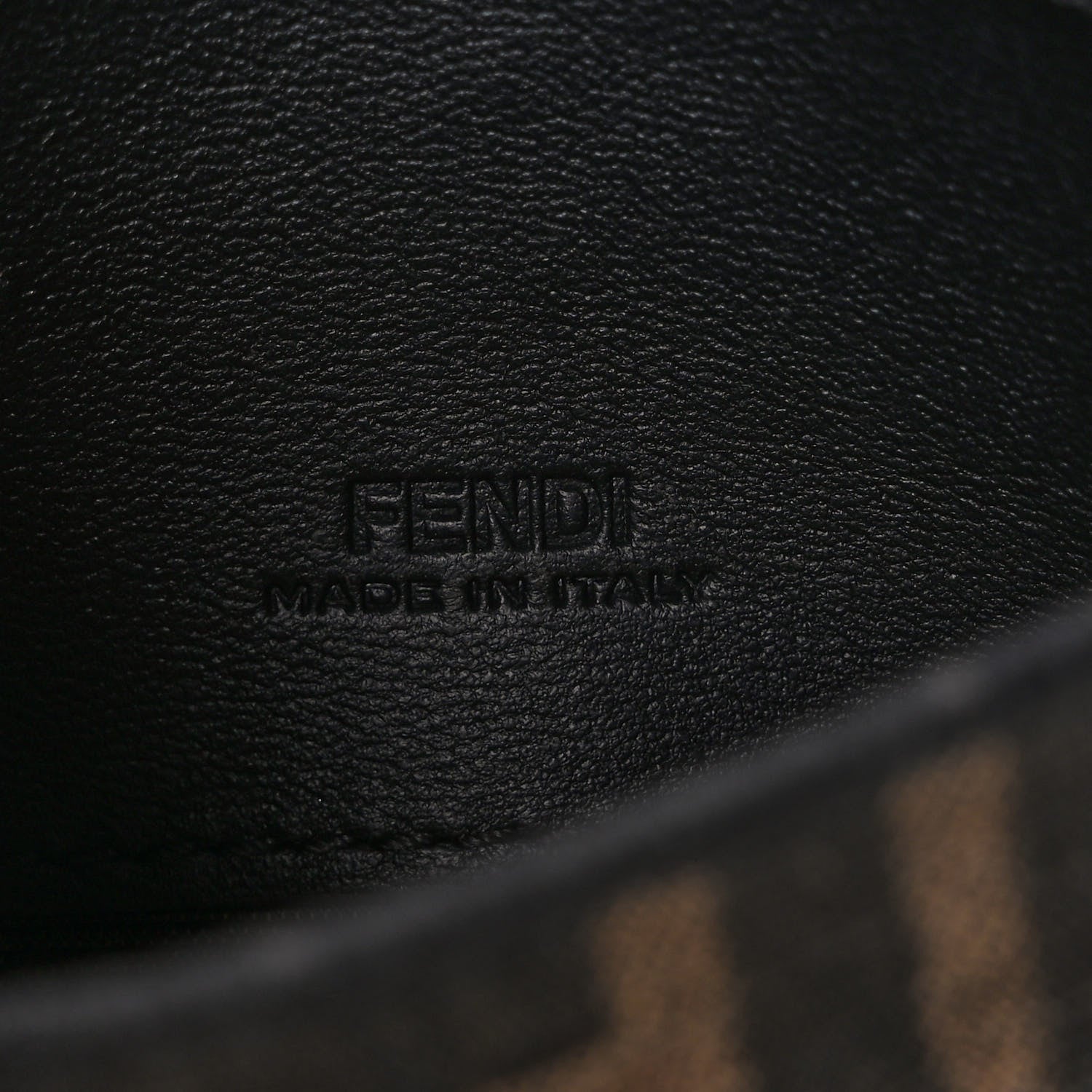 Fendi Fabric Jacquard FF 1974 Nano Baguette Charm Tobacco Moro Black 6 of 9