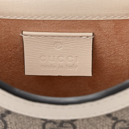 Gucci GG Supreme Monogram Azalea Calfskin Mini Horsebit 1955 Crossbody Bag Beige Ebony Mystic White 6 of 11