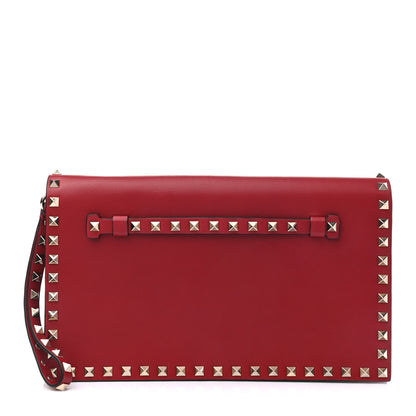 Valentino Garavani Nappa Rockstud Wristlet Clutch Rosso Valentino 1 of 6