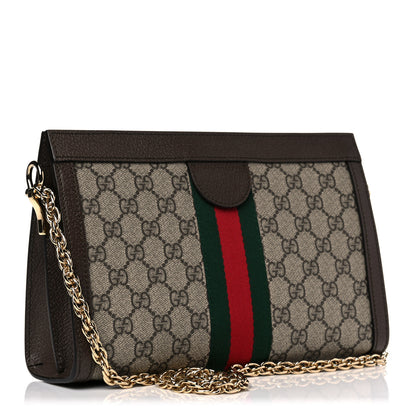 Gucci GG Supreme Monogram Web Small Ophidia Chain Shoulder Bag Brown 3 of 11