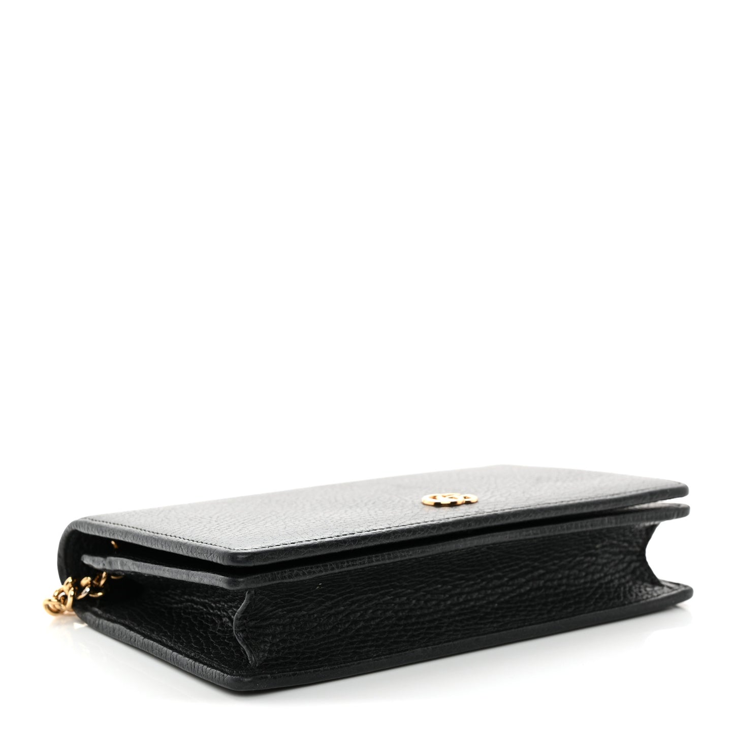 Calfskin Mini GG Marmont Chain Wallet Black