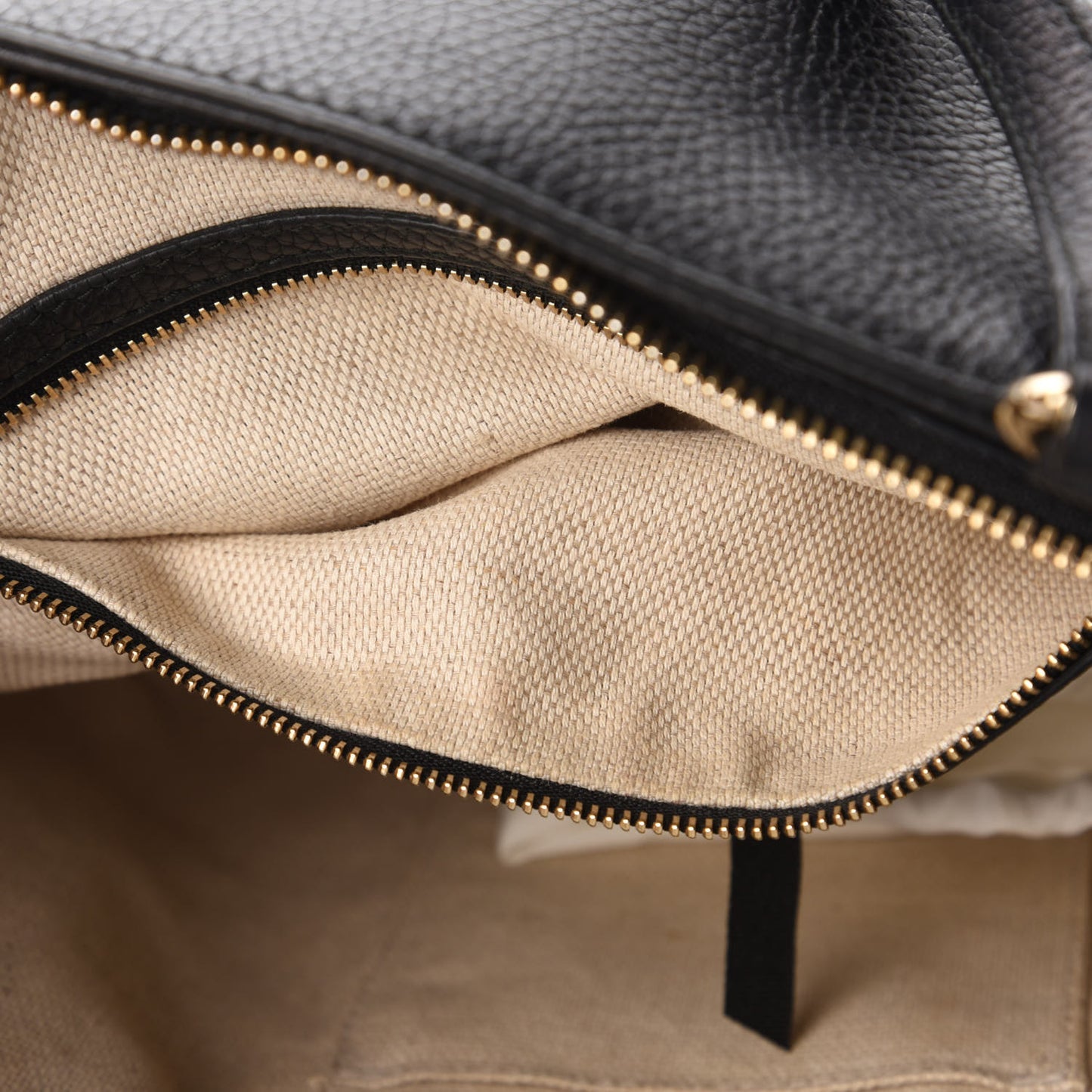 Pebbled Calfskin Small Soho Top Handle Bag Black